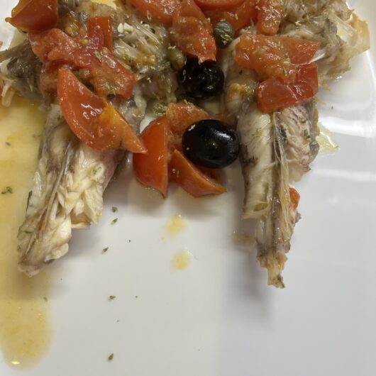 Rana pescatrice in padella