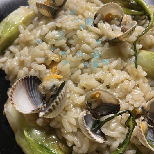 Risotto Cape tonde e puntarelle
