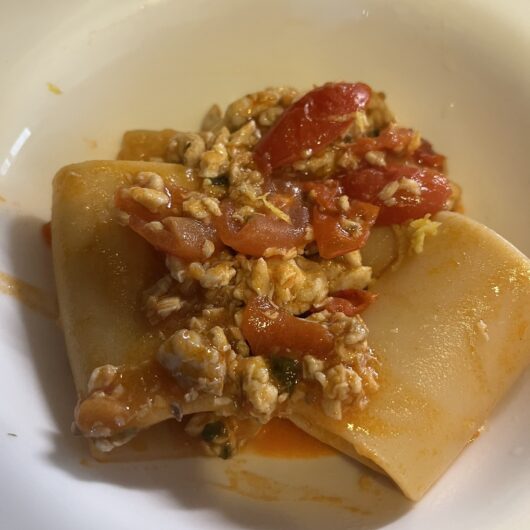 Paccheri con pesce serra